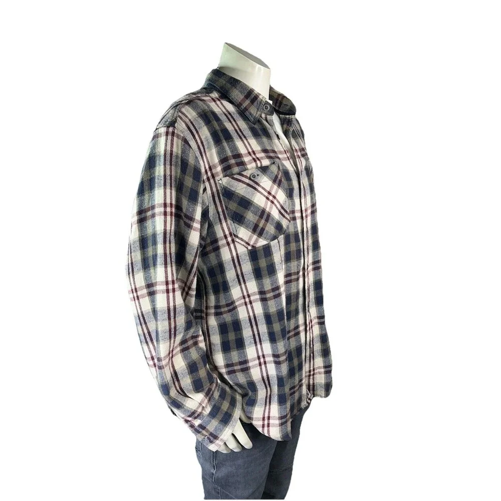 Vintage Harley Davidson Mens XL Flannel Plaid Double Pocket Board Rockabilly